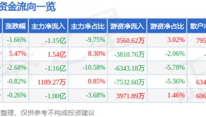 股票行情快报：指南针（300803）5月13日主力资金净卖出1.15亿元