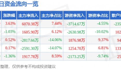 股票行情快报：远兴能源（000683）12月10日主力资金净买入6070.38万元