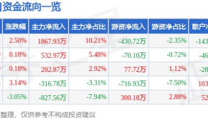股票行情快报：粤传媒（002181）5月29日主力资金净买入1867.93万元