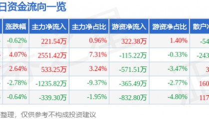 股票行情快报：科陆电子（002121）12月9日主力资金净买入221.54万元