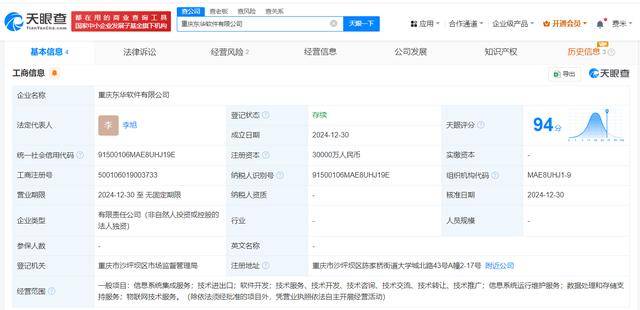 东华软件在重庆成立新公司