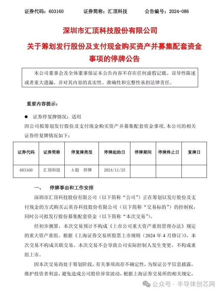 汇顶科技收购云英谷告吹